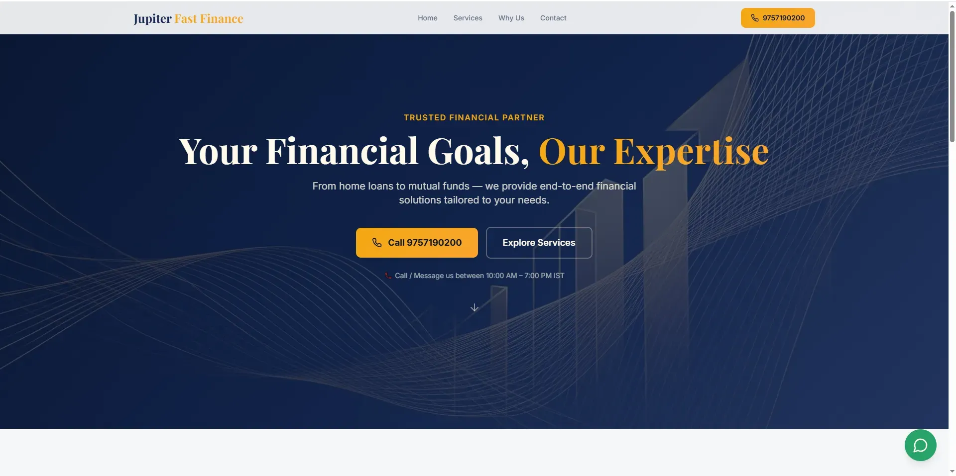 Jupiter Fast Finance website screenshot by SiteNova